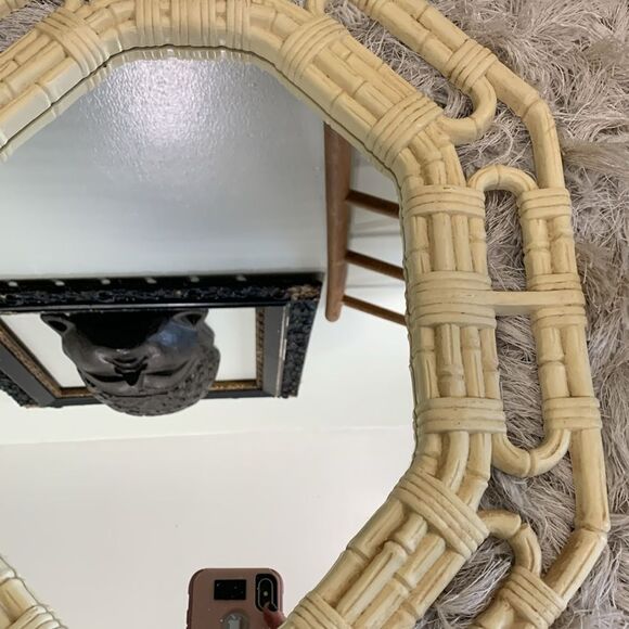 Vintage Faux Bamboo Style Retro Plastic Mirror Wall Decor - Picture 9 of 16